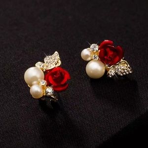 Rose Rhinestones Earrings